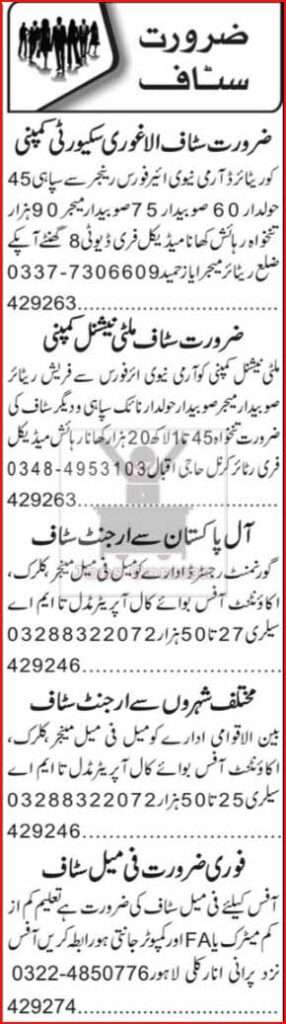 Job Opportunities at Private Company in Lahore