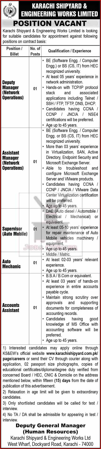 Karachi Shipyard and Engineering Works Jobs September 2024 - Apply Online