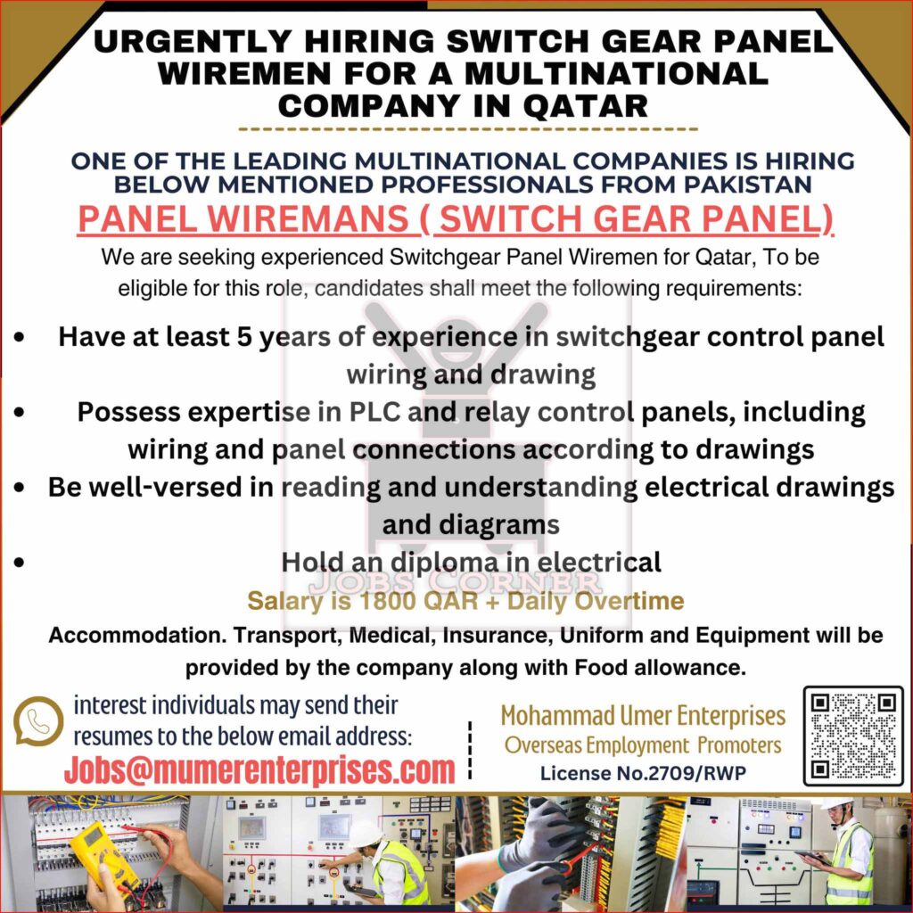 Urgent Hiring for Switchgear Panel Wiremen | Qatar Opportunity