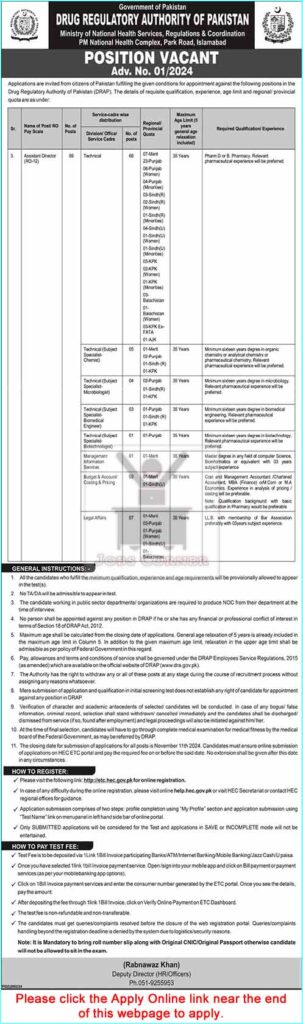 Exciting Career Opportunities at the Drug Regulatory Authority of Pakistan (DRAP)