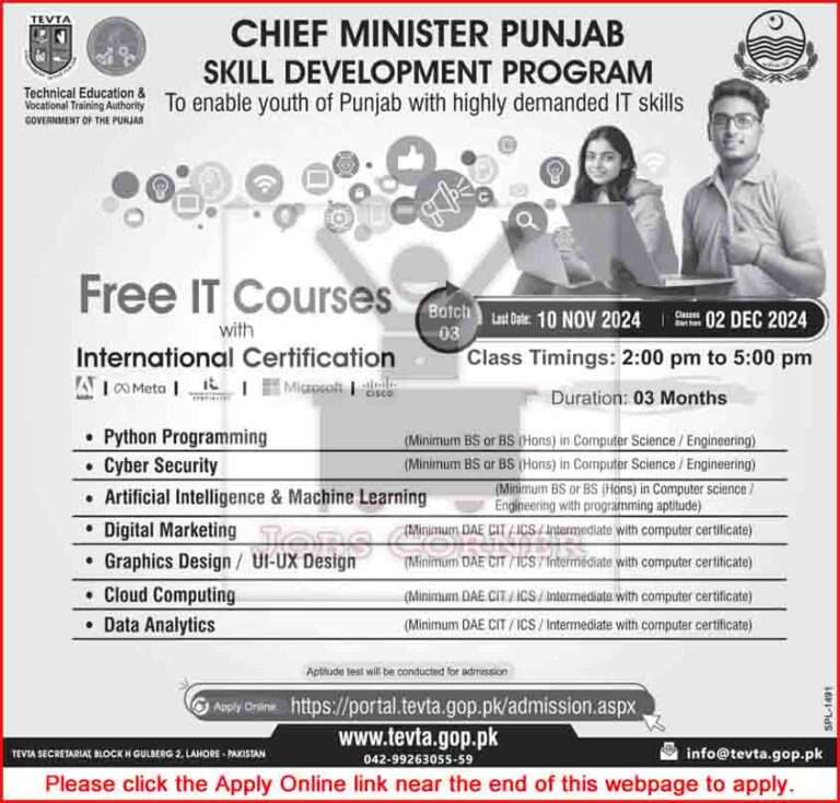 Unlock Your Potential with Free IT Courses from TEVTA Punjab!